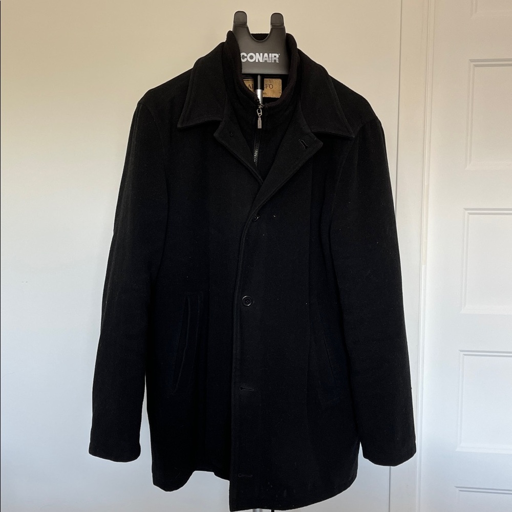 Black Wool and Cashmere Coat